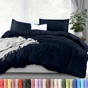 Utopia Bedding Duvet Cover Full Size - 3 Piece with Zipper Closure - 1 Comforter Cover 80X90 Inches & 2 Pillow Shams 20X26 Inches (Navy) Comforter Not Included