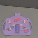 WESADN for iPad 9th Generation Case iPad 8th 7th Generation Cases 10.2 inch for Kids Girls with Screen Protector Shoulder Strap Kickstand Cute Rabbit Silicone Cover for iPad 10.2 Case Purple