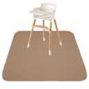 Baby Splat Mat for Under High Chair/Arts/Crafts, Triluby 51" Waterproof Non Slip Food Splash Mat for Eating Mess, Washable Weaning Mat Reusable Spill Floor Protector (Brown)