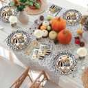 Hsei 250 Pcs Autumn Pumpkin Plates and Napkins Party Decorations Disposable Tableware Sets for Baby Shower Birthday Supplies Serves 50 Guests Dinnerware Bridal Shower Favors