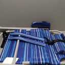 Tall Beach Chairs for Adults, 17" High Backpack Beach Chair with Wooden Armrests, 5 Positions Reclining Heavy Duty Chair with Large Cooler Pouch, Support to 350LBS Striped Blue,1pack, 40 inches x 24 inches x 30 inches
