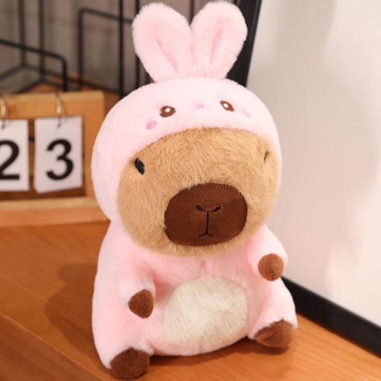 Capybara - duckling duck Stuffed Animal Capybara Wearing Pink duck Costume Plushies Dressed as Cute Funny Plush Toys for Kids Stuffed Animals Gift for Lover 10 Inch