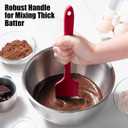 600F Heat Resistant Silicone Spatula, Doosu High Temp Flexible Kitchen Rubber Bowl Scrapers Food Grade Seamless Baking Supplies Scratch-Proof for Scraping Non-Stick Pans (Red, 11.4in)