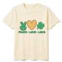 Kids St Patricks Day Shirt for Boys and Girls : Classic Crewneck Cotton Tees (2-7T) (US, Age, 6 Years, 7 Years, Apricot Peace Love Luck)