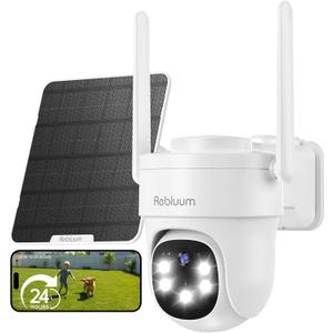 AOV Security Camera, 24H Non-Stop Recording, 2K Security Cameras Wireless Outdoor, Cameras for Home Security with 360 PTZ, Solar-Powered, Auto Tracking, 512G Local Storage(Not Include)