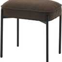 YOUNIKE Ottoman Foot Stool Small Coffee Footstools Durable Teddy Velvet Footrest with Metal X-Leg Padded Foot Rest Step Stools Extra Seating for Living Room Makeup Bedroom Entryway Office