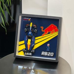 iLuane Display Wallboard for Speed Champions Oracle Red Bull Racing RB20 F1 Race Car Model Kits - Building Set 77243, Adult Collectibles Wall Mount, Home or Office Dcor (No Car Included)