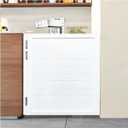 Cafe Door Swinging Door Pine Wood Saloon Door Includes Hinges for Kitchen Shop Entrance Partition Pub, Painted Finished (White, 35.4"x35.4")