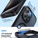 Magnetic for iPhone 15 Pro Max Case[Compatible with MagSafe][Military-Grade Drop Protection][Anti-Yellowing]Shockproof Protective Translucent Matte Cover for iPhone 15 Pro Max Phone Case,Black
