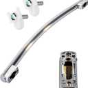 WR12X34310 Refrigerator Stainless Steel Door Handle-Replaces 4960021 AP6994366 PS16220203 EAP16220203- Compatible with GE Appliances Refrigeratorwith 2 Pcs WR01X25070 Door Handle Fasteners