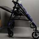 Medline Rollator Walker with Seat, Steel Rolling Walker with 6-inch Wheels Supports up to 350 lbs, Medical Walker, Blue