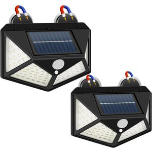Magnetic RV Light Solar Light with Super Strong Magnet Motion Sensor Lights for Trailers, Campers | Outdoor & Exterior Lighting, RV Porch & Awning Lights, Easy Installation, 2 Pack
