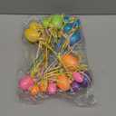 Leinuosen 24 Pcs Easter Egg Picks Glitter Foam Easter Cupcake Picks Spring Colorful Floral Egg Stems for Tree Topper Decor Basket DIY Crafts Centerpiece Celebration Home Vase Decor, Assorted Colors