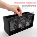 Spend Save Give Piggy Bank for Kids, Money Coin Savings Piggy Bank Jar Box for Kids Child Safe Money Saver, Teach Children About Giving & Saving Money Piggy Box for Childrens Boys Girls, Black