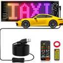Led Sign for Car Windshield, Programmable LED Scrolling Flexible Screen Digital Display, APP Control, Advertising LED Sign with Remote, DIY Pattern Animation (Black, 3"x7")