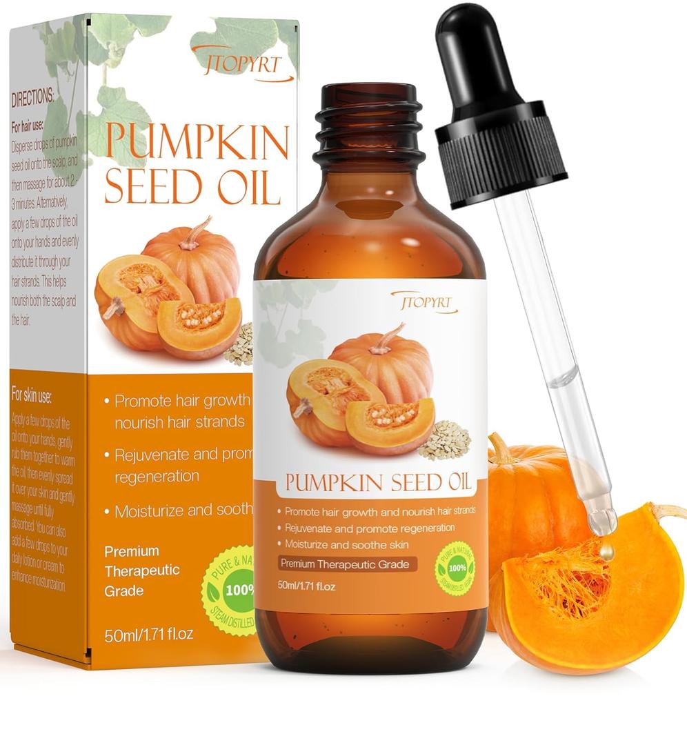 6 x Organic Pumpkin Seed Oil: Moisturing Dry Damaged Hair Hair Growth and Scalp Repair for all Hair Types 50ml