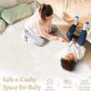 PopsyKosy Premium Baby Floor Play Mat - Thick & Cushioned 0.5 inch Playroom Foam Mat, Non-Toxic Odorless - 6 Tiles - Spacious 6x4 ft. - Stylish & Large, Waterproof for Kids & Toddlers - Totem Beige