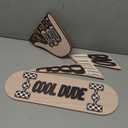 Briwooody 3 Pcs Wood Plaque Sign Rad Little Dude Wood Wall Hanging Tags Cool Nursery Decor Born to Be Dude Wall Sign Gifts for Room Dorm Playroom, Black and White Checked