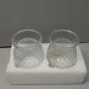 PATIKIL Clear Glass Flower Vase 4"x6",2 Pcs Large Mouth Geometric Faceted Decorative Vase for Home Office Decoration Dining Table Centerpieces Wedding Event, Grey (Gray)