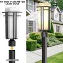 Outdoor Post Light Fixture - Aluminum Lamp Posts Outdoor Lighting, Outdoor Lightpost Lantern with 3-Inch Pier Mount Base Outside Pole Lighting for Porch Garnden (17.3''H, 1 pc)