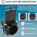 TonGass 3-Inch RV Waste Valve Body with Handle, Durable RV Sewer Valve Replacement for Campers, Trailers, and Motorhomes, Mess-Free Water Valves, Heavy-Duty Camper Sewer Pipe Fitting - Black