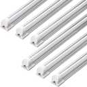Barrina LED Shop Lights, 40W 5500LM 5000K, 4FT Integrated Fixture, V Shape,T8 Light Tube, Daylight White, Clear Cover, High Output, LED Shop Lights for Garage Warehouse Workshop Basement (Pack of 6)