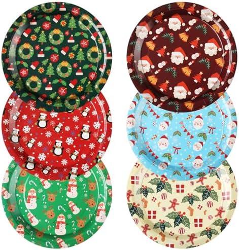 Umigy 45 Pcs Christmas Paper Plates 9 Inch Santa Paper Plates Christmas Disposable Plates Snowman Gingerbread Dessert Plates Xmas Dinner Plates Table Decorations for Holiday Birthday Party Supplies