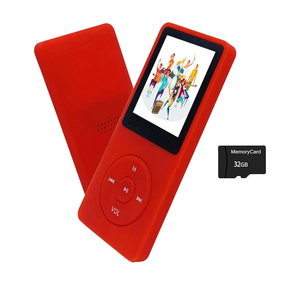MP3 Player 32GB with Speaker Earphones Portable Music Player for Kids Support FM Radio Voice Recorder EBook Support up to 128GB Red