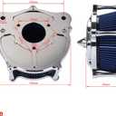 Air Cleaner Motorcycle Air Filter Intake System Kit Fit for Harley Davidson Touring Models 2008-2016 (Chromed Silver)