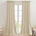 StangH 90 inches Beige Curtains for Nursery Bedroom Soft Velvet Light Dimming Privacy Window Drapes Elegant Home Decor for Laundry/Office/Dining Room, W42 x L90, 2 Panels