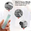 4 x Yeezyfafa 3 Pack Nasal Hair Cutter for Women Manual, 2 in 1 Double Sided Nose Hair Remover