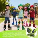 Kids/Youth Knee Pads and Elbow Pads Set with Wrist Guard 3 in 1 Kids Protective Gear Set for 3-14 Years for Skateboarding, Skiing, Cycling, BMX Biking, Running, Scooter