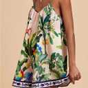 Milumia Women's Tropical V Neck Spaghetti Strap Romper Summer Vacation Loose Shorts Jumpsuits (L)