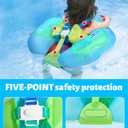 LAYCOL Baby Swimming Float Inflatable Baby Pool Float Ring with Sun Protection Canopy,add Tail no flip Over for Age of 3-36 Months (Large, Blue)
