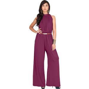 KOH KOH Womens Sexy Sleeveless Wide Leg Pants Cocktail Pantsuit Jumpsuit Romper 2XL
