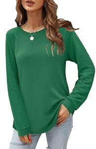 Aifer Womens Long Sleeve Shirts Casual Tunic Tops Fashion Crewneck Sweatshirts Christmas Shirts Holiday Tops Clothing Outfits, Small