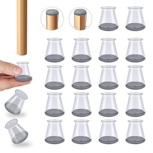 15 Pcs Chair Leg Protectors for Hardwood Floors, Silicone Felt Furniture Leg Cover Pad for Protecting Floors from Scratches and Noise, Smooth Moving，X-Small(Fit Round Diameter：1/2" to 5/16")