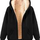 Zip Up Hoodie Men Warm Sherpa Fleece Lined Fall Winter Hooded Sweat Jackets Casual Cozy Fuzzy Wool Coats with Pockets (3X-Large, A02-black)