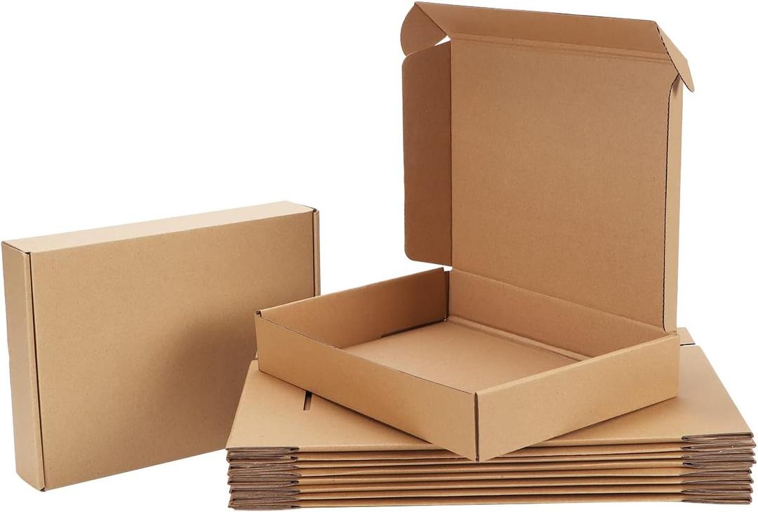 11x8x2 Shipping Boxes Set of 20, Brown Corrugated Cardboard Literature Mailer Box for Packaging, Mailing, Business
