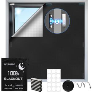 100% Magnetic Black Out Window Cover 79" x 58" Blackout Blinds No Drill, Portable Black Out Shades Blackout Curtains for Bedroom,RV,Nursery,Media Room with Strong Magnets