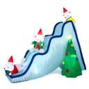 9 Feet Inflatable Polar Bear Slide Scene Decoration with LED Lights