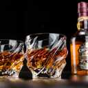 KANARS Whiskey Glasses for Men, 9 Oz Crystal Bourbon Glass Set of 4, Old Fashioned Rocks Barware for Scotch Cognac Vodka Cocktail Rum, Whisky Gifts Set for Valentine's Day Birthday Retirement