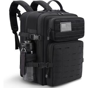 Military Tactical Backpack 40L Large Day Backpack for Men Molle Army 3 Days Assault Pack Bag with USB Charging Port Laptop Backpacks with Customs Anti-Theft Lock for Travel Hiking Camping (Black)