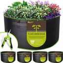 4-Pack 50 Gallon Fabric Flower Pots Garden Felt Grow Bags with Handle (Black)