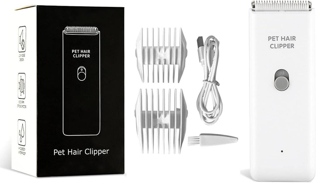 Dog Clippers,Quiet Washable USB Rechargeable Cordless Dog Grooming Kit,Electric Pets Hair Trimmers Shaver Shears for Dogs and Cats White