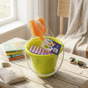 Beach Bucket Toy Set 9 Piece 1 Bucket 2 Shovels 1 Rake 5 Sand Molds