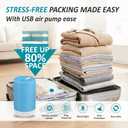 Cozy Essential Travel Vacuum Storage Bags with Rechargeable Cordless USB Pump, Space Saver Bags for Luggage, Suitcase, Carry-On, for Clothes, Blankets, Bedding & Seasonal Storage,26 Combo
