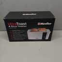 Mueller UltraToast Full Stainless Steel Toaster 4 Slice, Long Extra-Wide Slots for Bagels and Waffles, 6 Browning Levels, LED Display, Cancel/Defrost/Reheat Functions & Removable Tray, Kitchen Gadgets