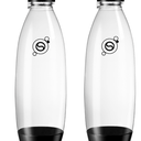 sodastream 1L Twin Pack Dishwasher Safe Slim Bottle (Black)