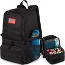Tactical Double Deck Cooler Backpack for Men,Large Lunch Backpack with 2 Compartment,Soft Cooler Bag (Black)